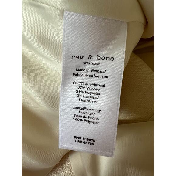 rag & bone Slade Button Front Vest Dress Ivory Women's Size 8 NWT - Picture 4 of 16
